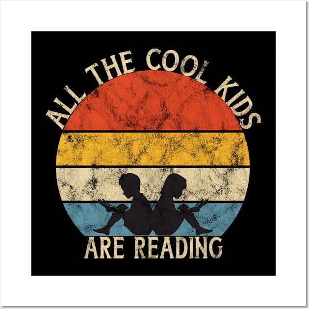 All the Cool Kids are Reading Vintage Retro Sunset Wall Art by BlendedArt